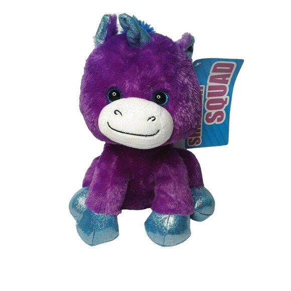 Kellytoy Shimmer Squad Sugar Loaf Unicorn Pegasus Purple Blue Plush Stuffed Toy - Picture 1 of 6